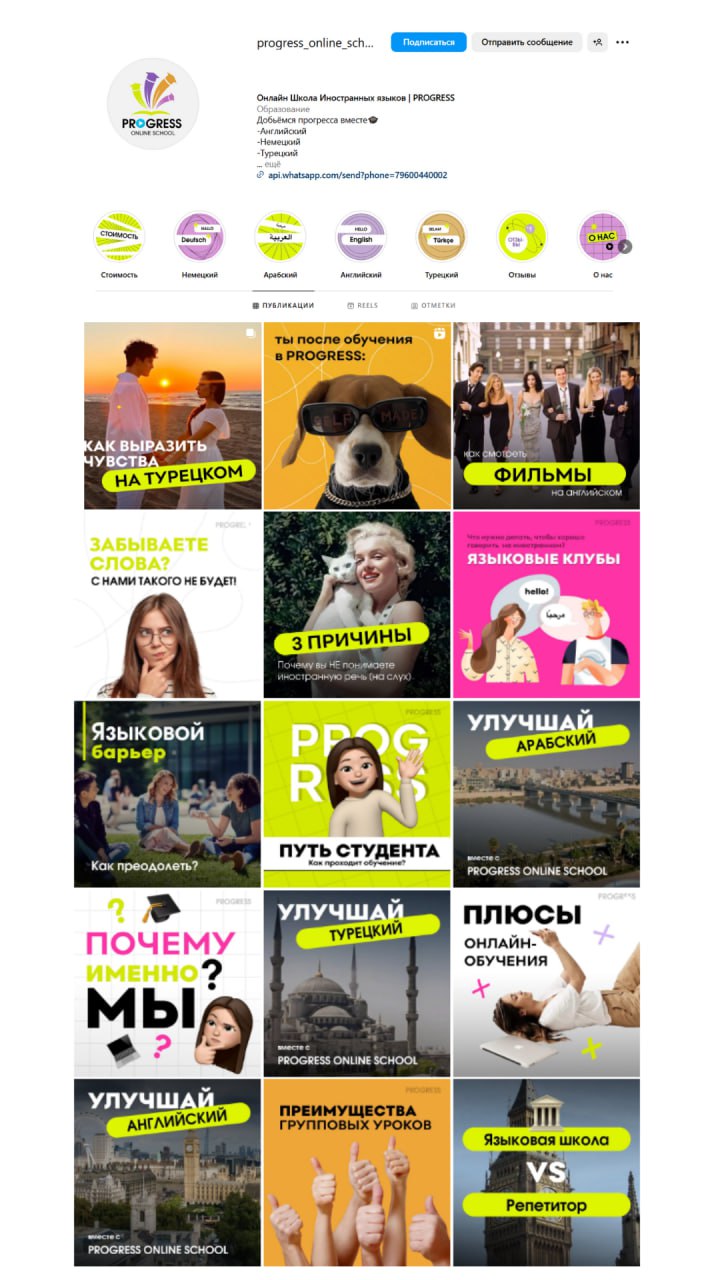 Онлайн-школа языков - График